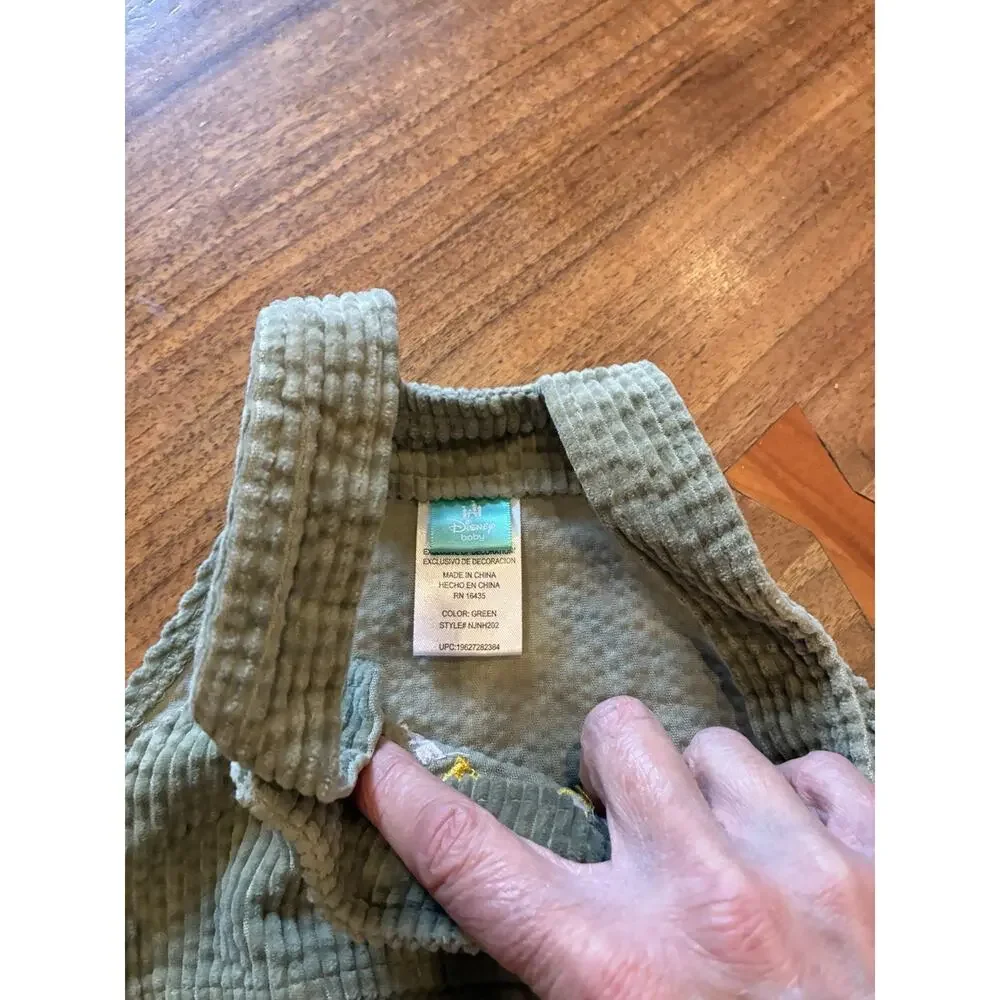 Disney Baby 18 Months Boys‎ Lion King Simba Corduroy Overalls Green Embroidered